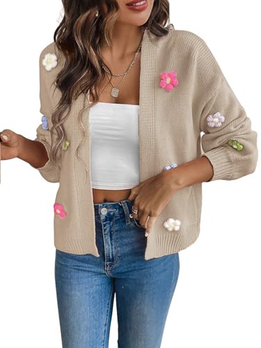 utcoco Women's Cropped Cardigan Sweaters Boho...