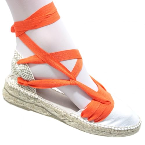 Sachets traditionnels faits main orange design 3 veines taille 35 EU - 2