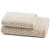 zucchi sempione set spugna coppia asciugamani 2 due pezzi 1 + 1 ospite 40 x 60 + asciugamano 60 x 110 asciugamani 100% spugna in jacquard di puro cotone colore 41 beige