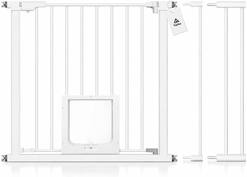 Baby Gate with Pet Door, Safety Gate for Stairs and Doorways