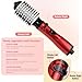 3-in-1 Auto-Rotating Hair Styler with 2 Interchangeable Brushes for Dry and Wet Hair, Curling Hot Air Dryer (Red)