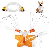 ALL FOR PAWS Dog Water Fountains for Yard Outdoor Play, 360° Rotating Dog Drinking Sprinkler with Hose and Connectors (1/2' & 3/4'), Summer Outdoor Water Play Toy for Backyard Garden Lawn