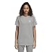 adidas Women's 3 Stripes Tee, Medium Grey Heather, M