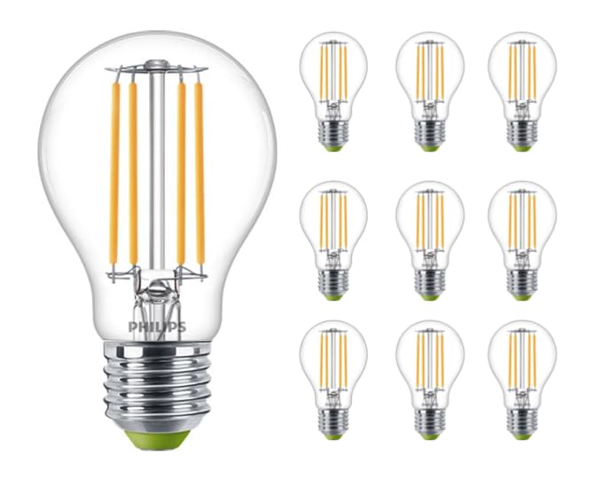 Master Ultra Efficient LED Bulb, 2.3W E27 Edison Screw, 40W Equivalent, 485 Lumen, Warm White 2700K, 50,000 Hour Life, A60 Globe Shape, Pack of 10