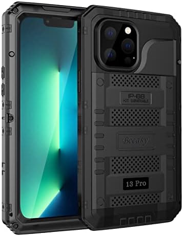 Beeasy for iPhone 12 Pro Max Case Waterproof Heavy Duty Shockproof Tough Metal Armour Cover Dustproof Built-in Screen Protector, 360 Full Body Military Protective Rugged Case for 12 Pro Max 6.7"