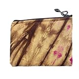 Batik Cloth Coin Purse by Outreach Uganda - Tan and Pink Change Purse - Handmade by Ugandan Women