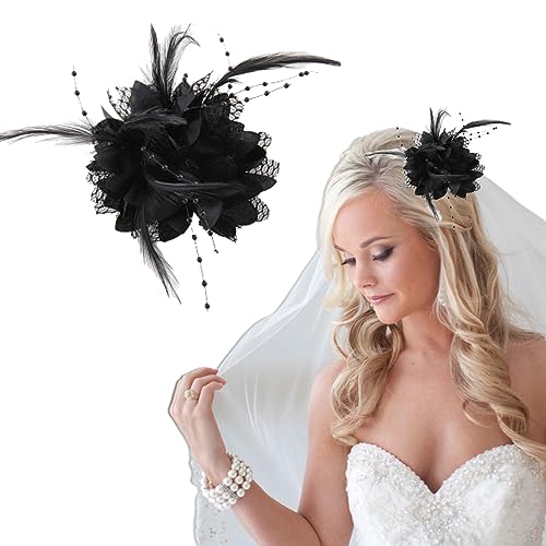 ⭐【Materiale di alta qualità】 Questo copricapo a pettine con piume tagliate da donna è realizzato con filati di seta di alta qualità e piume di fiori, lavorazione delicata, leggero e resistente. Perni aggiuntivi possono essere attaccati a vestiti o cappelli come abbellimenti di spille.