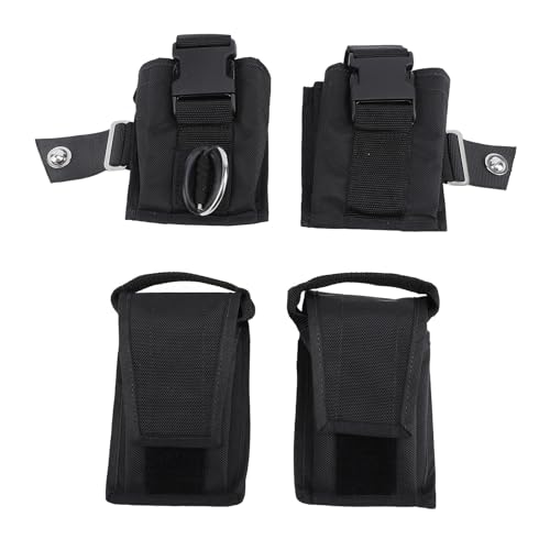 Bolsillo para pesas de buceo ajustable con gancho y bucle para cinturón de lastre de buzo 5