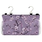 SyXIOP Purple Plum Blossom Flowers Bedside Pocket For Dorm Bed Organizer Hanging Pocket Bag for Bunk and Hospital Beds,Dorm Rooms Bed Rails soporte de cama