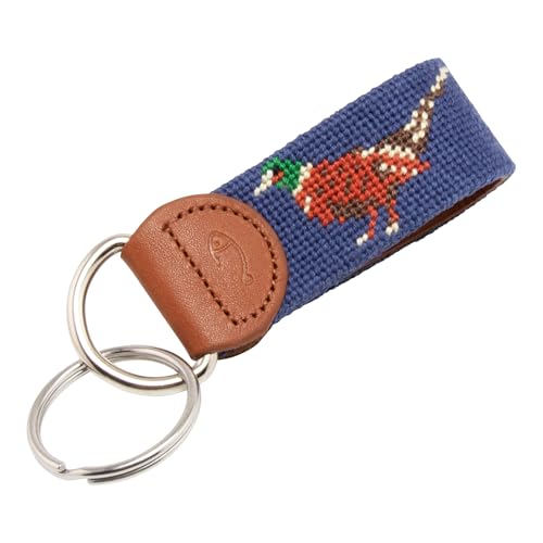 Image of Leather Hand-Stitched Needlepoint Key Fob or Key Chain