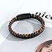Hengbofeng Mens Bracelet, Black Braided Leather bracelets for men, with Tiger Eye Beads and Black 316L Stainless Steel Accessories, Fashion Wristband Bracelet Perfect for Gifts for Men