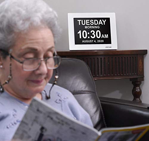 Image of American Lifetime New 2026 Dementia Clock Large for Seniors, Digital Clock Large Display with Custom Alarms, Clock with Day & Date for Elderly, Number Digital Clock 12 Inches White