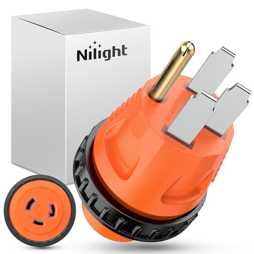 Image of Nilight 50A to 30A RV Power Adapter Twist Locking Connector | 14-50P L5-30R 50Amp Male Plug 30Amp Female Receptacle for Generator Camper Caravan Shore Converter
