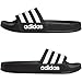 adidas Adilette Shower Slides, Core Black/White/Core Black, 4 US Unisex Big Kid