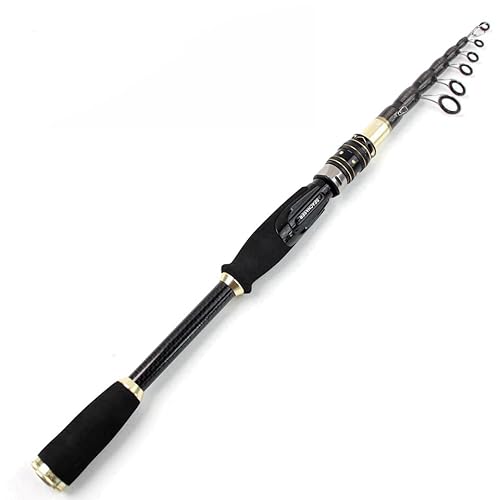Multifunctional telescopic portable lure fishing rod, made of carbon fiber, durable fishing gear, pocket travel fishing rod (2.1