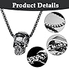 Dlicsy Skull Pendant Necklace,Men's Gothic Skull Necklace,Black Stainless Steel Skulls Head Pendant Goth Necklaces Gothic Punk Choker Chain Halloween Accessories for Men Women Jewelry Gifts #2
