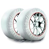 Bottari Calcetines de Nieve Snow Sock homologados Italia EN 16662-1Dos Cadenas Tela para Coche, Talla XL