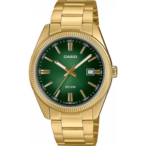 Casio Reloj analógico de Cuarzo Unisex con Correa en MTP 1302PGC 3AVEF, Dorado, Casual