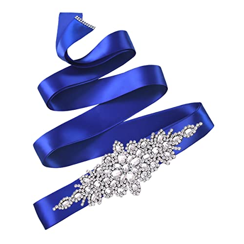 ECYC Ltd Bridal Belt Bling Crystal Rhinestone Wedding Dress Belt Bridesmaids Belts Shiny Diamond Ribbon Belt for Gowns