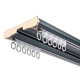 MNBVH Tenda Monopezzo Doppia Pista con Pulci Silenziose Aste Tende A Soffitto A Soffitto per Cornice Divisore Tende per Cuci(Size:3.7m(12.1ft),Color:C)