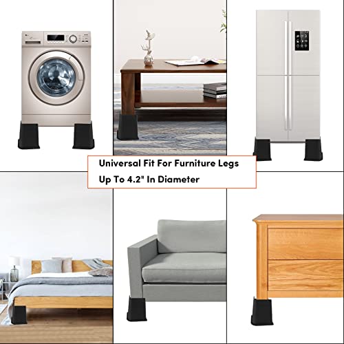 Dedu Bed Risers 6 Inch Heavy Duty 6 Pack, Furniture Risers For Sofas Oversized Supports Up To 6600 Lbs, Upgrade Couch Risers L Shape For Sofas, Couch, Desk Or Chair #TOP5