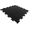 Rubber-Cal Armor-Lock Interlocking Rubber Mat - 3/8-inch x 2ft x 2ft Black Rubber Tiles