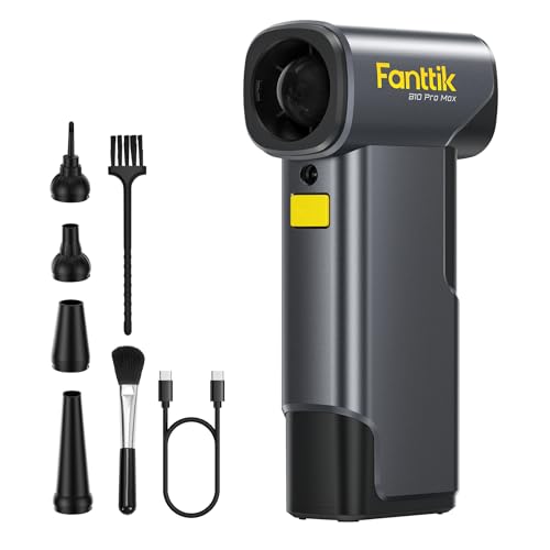 Fanttik B10 Pro Max Electric Air Duster, 130000RPM Brushless Motor, Compressed Air Duster, 6 Gears Adjustable, One-tap Booster, 28.8Wh Rechargeable Battery, Electric Duster for PC, Car (Grey) by Fanttik - Used condition - US$55.19