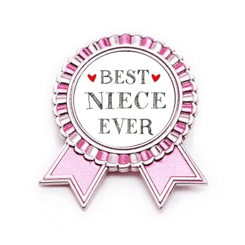 Broche cœur Best niece ever idée cadeau anniversaire rose
