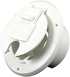 JR Products White 30 Amp Round Electric Cable Hatch