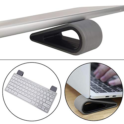 Laptop Notebook Stands Holder, Yeebline Universal 4-Pack Anti-Slip Durable Silicone Tilting Wedge Riser For Desk, Ultra Compact Portable Ventilated Stand And Elevated Feet For Tablet Keyboard (Grey) #TOP3