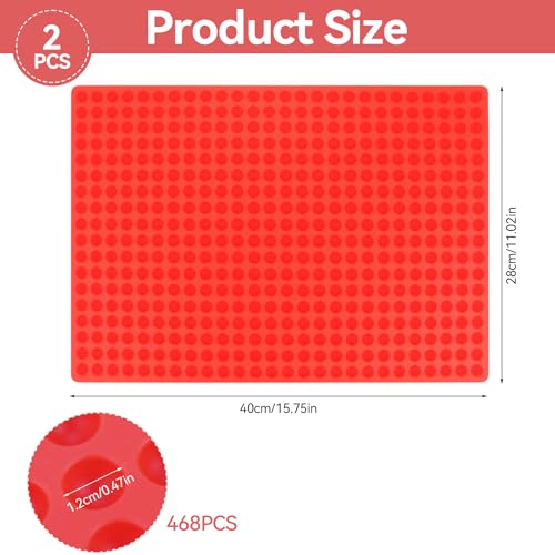 2 Stück Backmatte Hundekekse, 468 Gitter Backmatten für Hundeleckerlies, Bpa-Frei Leckerli Backmatte für Hunde, Antihaftend Silikon Backmatten Hundeleckerli, Lebensmittelecht Hundekekse Backform