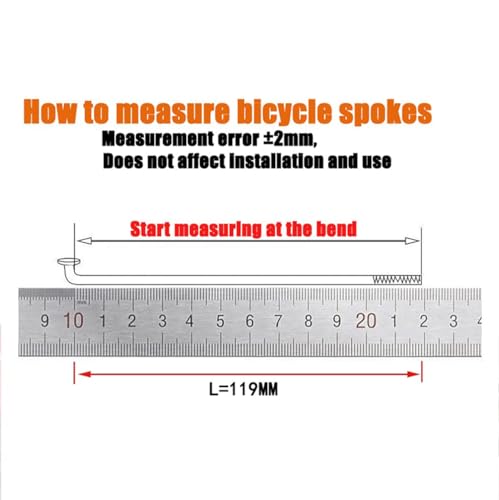 QHQKR 10G Electric Bike Spokes 3.0 mm Diameter Silver Steel Motorcycle Wheel Tire Spokes with Nipples and Wrench 55-305mm J Bend Bicycle Spoke for E-Bike Motorcycle (200mm 40pcs with Spoke Wrench)