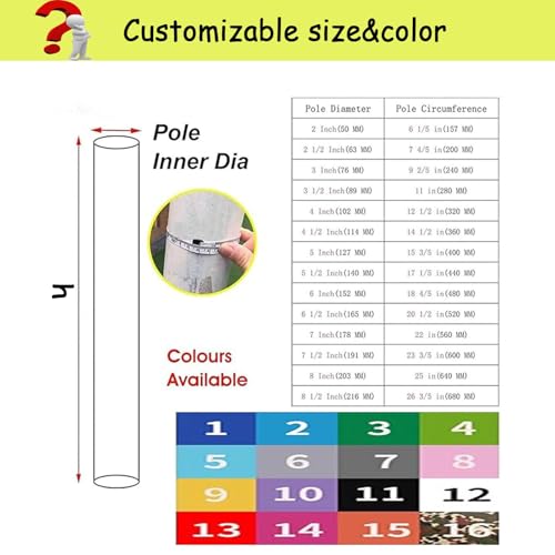 Basement Pole Padding Wrap Around, All Weather Round Foam Pole Safety Pads Column Cover for Playground, Gym,Basketball Hoop Post Pads,Adjustable & Fixed,H 5 Ft_Dia 3 1/2\" - Thumbnail 2