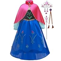 Luzlen Little Girls Princess Dress Halloween Cosplay Costume Kids Birthday Outfits Princess Fancy Dress, 6-7 Years(Label 140)