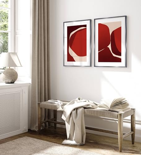 DEHA Design Bilderrahmen, 21 x 29,7 cm (A4), Aluminium, Grau matt, Dokumentenrahmen zum Aufhängen im Hoch- & Querformat, bruchsicheres Kunstglas, Tribeca