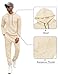 Babioboa Men's Hoodie and Jogging pants Set Jacquard Outfits Fashion Casual long Sleeve for Men 2 Piece long Set(Beige,M)