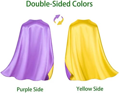 Bosvin Kids Superhero Capes and Mask - Purple Super Hero Cape for Halloween, Boys Girls Christmas, Birthday Parties (Purple) — view 3