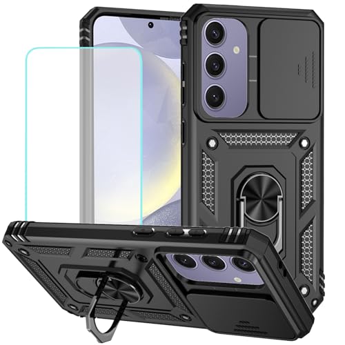 Coque Galaxy S24 FE antichoc avec protège-écran verre trempé et cache caméra couloire