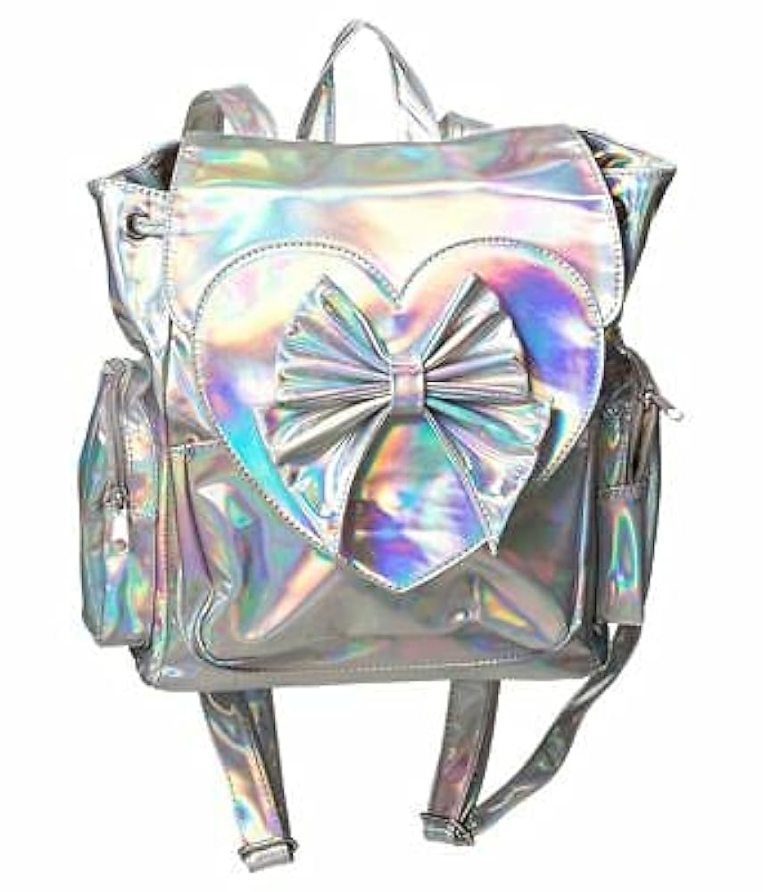 【新品】SIDE RIBBON BACKPACK Amazon.com | Lost Queen Nyla Iridescent Backpack Heart Bow