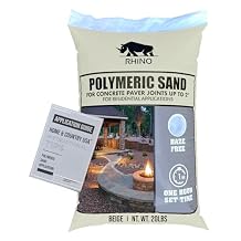 Rhino Power Bond Plus - Polymeric Sand for Pavers and Stone Joints up to a Maximum of 2 inches. 20 Pound, Beige