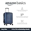 Amazon Basics Expandable Hardside Carry On Luggage Suitcase With Wheels 21 Inch Spinner With Four Spinner Wheels And Scratch Resistant Surface Navy Blue