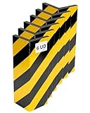 NOOGUI - Protector Columnas Garaje - Protector Pared Garaje - Espuma 2 cm Alta Densidad - Autoadhesivo Reflectante - Protector Columna Parking - 40x15x2 Cm - Negro y Amarillo - 6pcs
