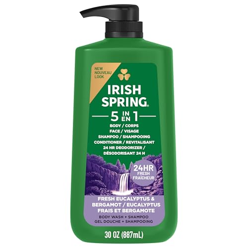 Irish Spring 5 in 1 Body Wash for Men, Men's Body Wash, Smell Fresh and Clean for 24 Hours,...