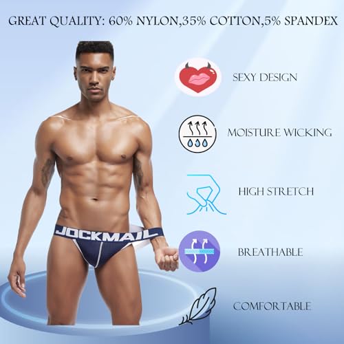 JOCKMAIL 2PCS/Pack Jock strap for Men Sexy Mens Comfort Jockstrap Underwear for Sports Daily Wear and Special Occasions4