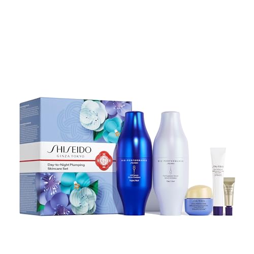 Shiseido Day-to-Night Plumping Skincare Set - Bio-Performance Skin Filler Serums (30mL x2), Vital...