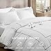 Bedsure Luxury Hotel Duvet Cover Queen Size, 100% White Cotton Embroidery Bedding Set, Includes 1 Duvet Cover 90x90 Inches with Zipper Closure & 2 Pillow Shams, Comforter Sold Separately
