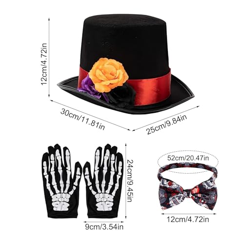 Acessórios de fantasia masculina para cosplay de Halloween, fantasia do dia dos mortos - Acessórios