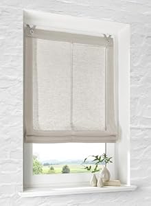 Kutti Brondy Taupe Raffrollo 80x140 Leinenoptik 4016478985066