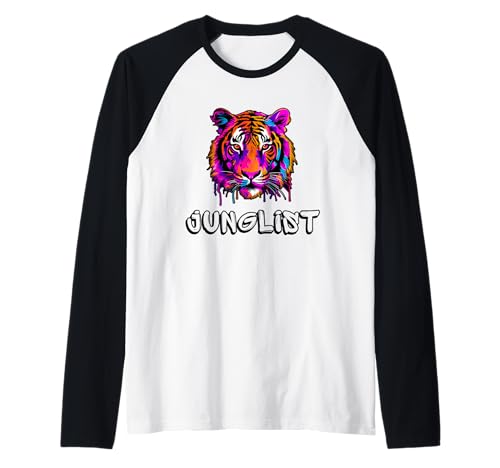 Drum N Bass Junglist EDM Rave Dance Musica Jungle Lion Raver Maglia con Maniche Raglan