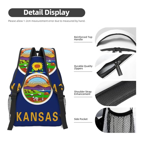 Sac à dos ordinateur portable Kansas State Flag validé article personnel - 5